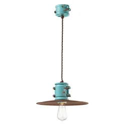 Ferroluce Pendelleuchte Industrial-Pendelleuchte aus Eisen und industrieller handgefertigter Keramik - Urban