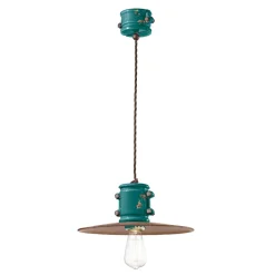 Ferroluce Pendelleuchte Industrial-Pendelleuchte aus Eisen und industrieller handgefertigter Keramik - Urban