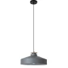 Viadurini Lighting Moderne Pendelleuchten-Pendelleuchte aus grauem Metall und Holz mit Nylonkabel - Marlena
