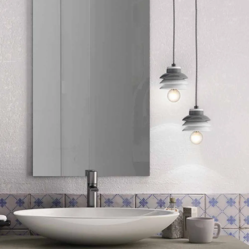 Viadurini Lighting Moderne Pendelleuchten-Pendelleuchte aus Keramik und modernem Aluminium in Italien, Asien