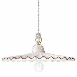 Ferroluce Pendelleuchten Shabby Chic-Pendelleuchte aus Keramik von L'Aquila