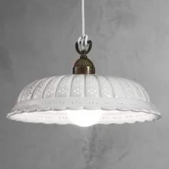 Il Fanale Pendelleuchten Shabby Chic-Pendelleuchte aus Keramik im Liberty Stil Ø42 Anita