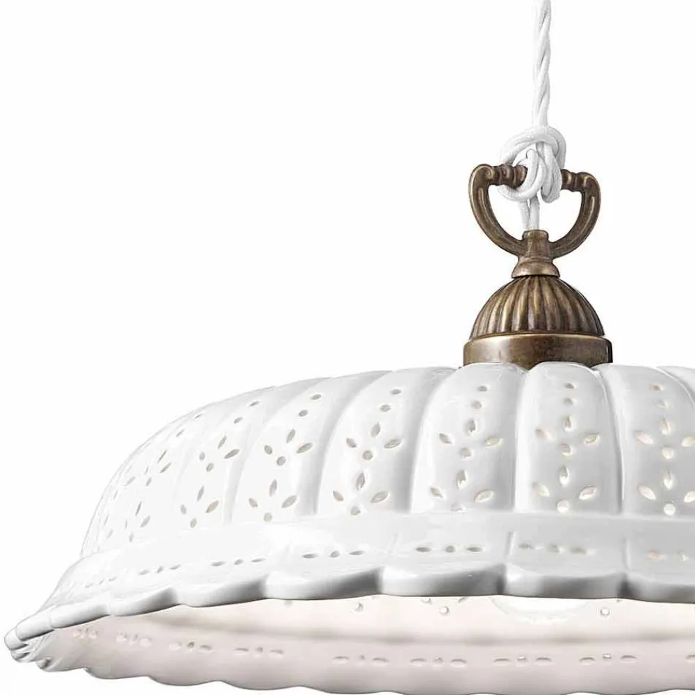 Il Fanale Pendelleuchten Shabby Chic-Pendelleuchte aus Keramik im Liberty Stil Ø42 Anita