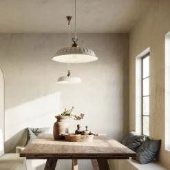 Il Fanale Pendelleuchten Shabby Chic-Pendelleuchte aus Keramik im Liberty Stil Ø42 Anita