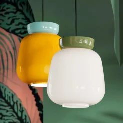 Ferroluce Moderne Pendelleuchten-Pendelleuchte aus Keramik und Glas, hergestellt in Italien – Corcovado