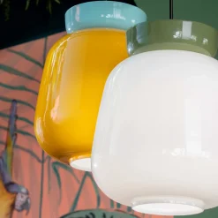 Ferroluce Moderne Pendelleuchten-Pendelleuchte aus Keramik und Glas, hergestellt in Italien – Corcovado