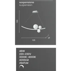 Viadurini Lighting Designer Pendelleuchten-Pendelleuchte aus lackiertem Metall und mundgeblasenem Glas - Partridge