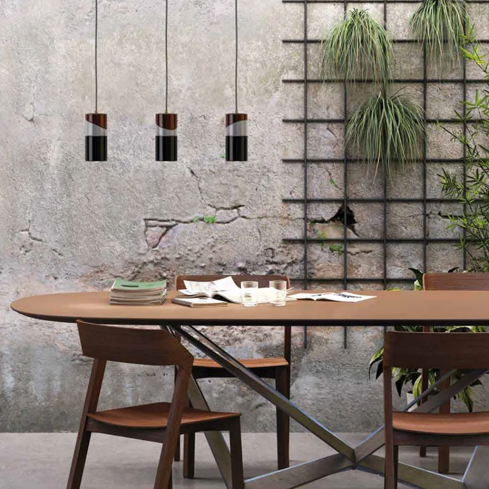 Viadurini Lighting Moderne Pendelleuchten-Pendelleuchte aus Messing und moderner farbiger Keramik, hergestellt in Italien, Asien