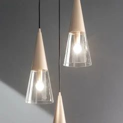 Viadurini Lighting Moderne Pendelleuchten-Pendelleuchte aus mundgeblasenem Glas mit Metallstruktur - Trentino