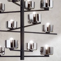 Viadurini Lighting Moderne Pendelleuchten-Pendelleuchte aus mundgeblasenem Glas mit Metallstruktur - Angelic