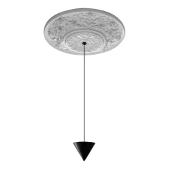 Viadurini Lighting Designer Pendelleuchten-Pendelleuchte Design weißer Gips und schwarzes Aluminium 1 Kegel - Tesera