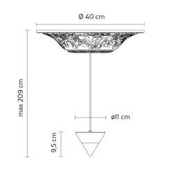 Viadurini Lighting Designer Pendelleuchten-Pendelleuchte Design weißer Gips und schwarzes Aluminium 1 Kegel - Tesera