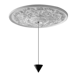 Viadurini Lighting Designer Pendelleuchten-Pendelleuchte Design weißer Gips und schwarzes Aluminium 1 Kegel - Tesera