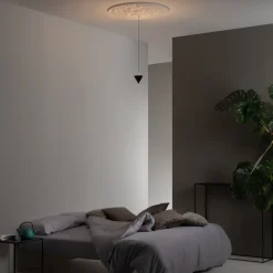 Viadurini Lighting Designer Pendelleuchten-Pendelleuchte Design weißer Gips und schwarzes Aluminium 1 Kegel - Tesera