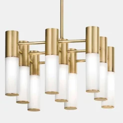 Il Fanale Klassische Pendelleuchten-Pendelleuchte 9-flammig im Messing- und Glasdesign - Etoile von