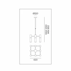 Il Fanale Klassische Pendelleuchten-Pendelleuchte 9-flammig im Messing- und Glasdesign - Etoile von