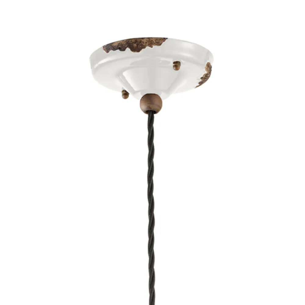 Ferroluce Pendelleuchte Industrial-Pendelleuchte im Industriedesign aus Eisen, Glas und Keramik - Urban