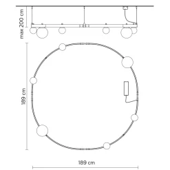 Viadurini Lighting Designer Pendelleuchten-Pendelleuchte im runden Design aus schwarzem Aluminium mit Kugeln und Strahlern - Exodus