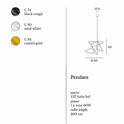 Viadurini Lighting Designer Pendelleuchten-Pendelleuchte in modernem Stahl 60xH60xL.cavo200cm, Adele