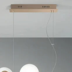 Viadurini Lighting Moderne Pendelleuchten-Pendelleuchte mit 5 Lichtern aus Metall und modernem mundgeblasenem Glas - Birga
