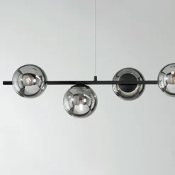 Viadurini Lighting Moderne Pendelleuchten-Pendelleuchte mit 6 Lichtern aus Metall und modernem mundgeblasenem Glas - Birga