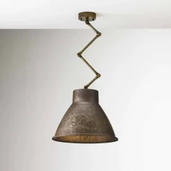 Il Fanale Pendelleuchten Vintage-Pendelleuchte Mittel mit Schwenkarm  aus patinierten Eisen