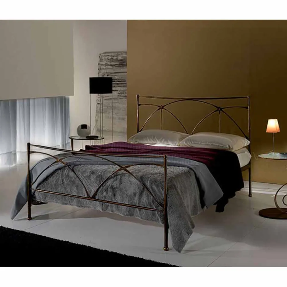 Viadurini Night Design Maßgeschneiderte Möbel|Schmiedeeisen Queen Size Bett-Persefone Jugend Queen Size Bett aus Schmiedeeisen in Design