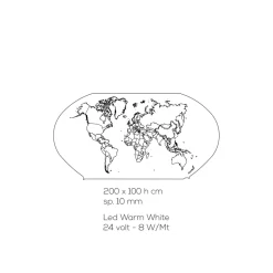 Viadurini Lighting Moderne Wandleuchten-Planisphere Wandleuchte aus lasergraviertem Acrylglas - Rihanna