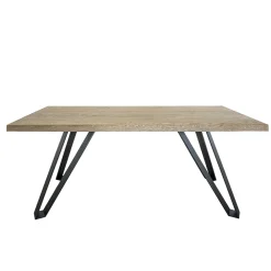 Viadurini Living Esstische Nach Mass|Esstische-Plattierter Tisch aus Asteiche furniert und Metall Made in Italy - Luanda