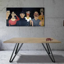 Viadurini Living Esstische Nach Mass|Esstische-Plattierter Tisch aus Asteiche furniert und Metall Made in Italy - Luanda