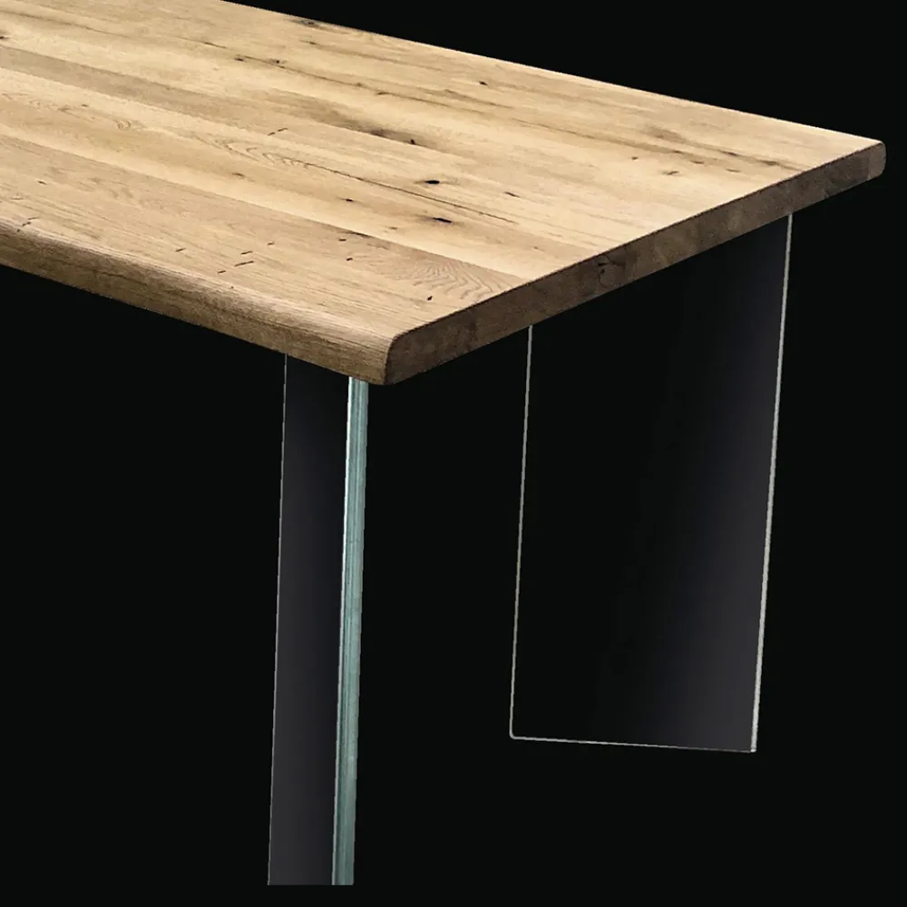 Viadurini Living Esstische Nach Mass|Esstische-Plattierter Tisch aus Asteiche furniert und Kristall Made in Italy - Vicente