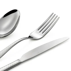 Viadurini Kitchen Besteck Set-Poliertes Edelstahlbesteck mit geometrischer Laserdekoration 24 Stück - Rupeo
