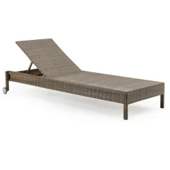 Viadurini in the Garden Sonnenliegen-Poly Rattan Gartenliege mit Rädern – Sonnenbaden