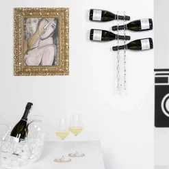 Viadurini Living Design Weinregal-Porta kleine transparente Baby Wandflaschen L6xH60xP11cm