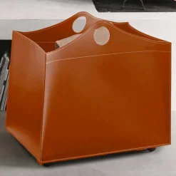 Firestyle Kaminholzständer Aus Leder Und Kunstleder-Portalegna Bonded Leder mit WoodBag Räder made in Italy