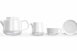 Viadurini Kitchen Tee Set Und Kaffee Set-Porzellantasse und Untertasse Service, Porzellanteekanne und Milchkännchen 14 Stück - Arktis