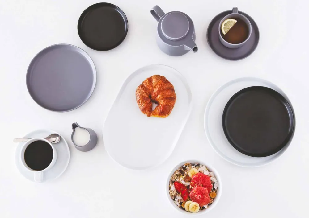 Viadurini Kitchen Tee Set Und Kaffee Set-Porzellantasse und Untertasse Service, Porzellanteekanne und Milchkännchen 14 Stück - Arktis