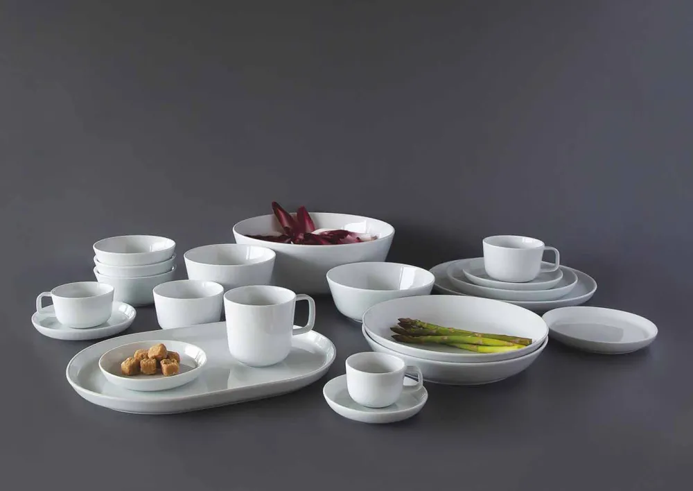 Viadurini Kitchen Tee Set Und Kaffee Set-Porzellantasse und Untertasse Service, Porzellanteekanne und Milchkännchen 14 Stück - Arktis