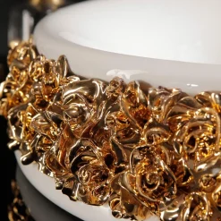 Viadurini Bathroom Keramikwaschbecken-Porzellanwaschbecken mit handapplizierten Blütenblättern, hergestellt in Italien – Amarone