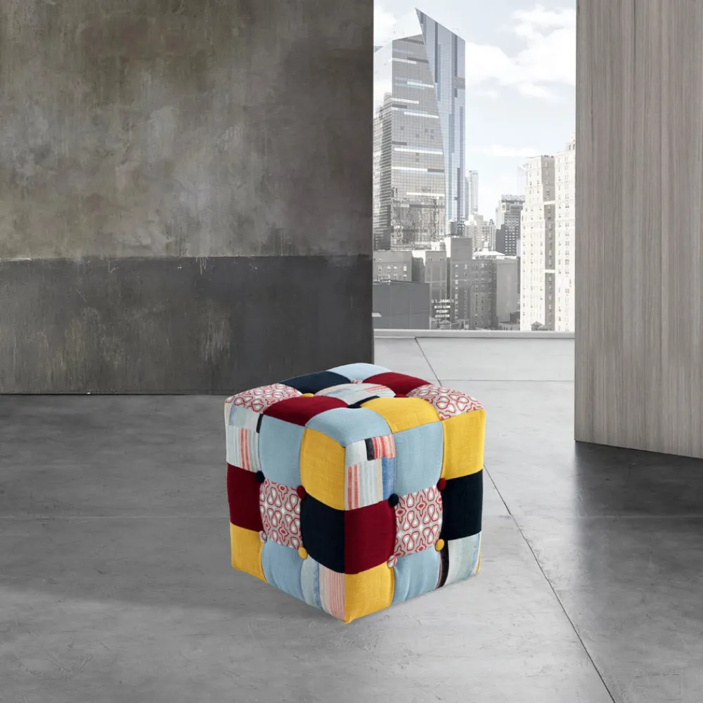 Viadurini Living Sitzsäcke|Sitzsäcke-Pouf mit Stoffbezug in Patchwork-Technik – Bromo