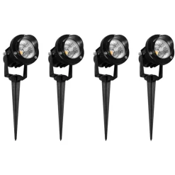 Viadurini Lighting Gartenlampion-Projektor, LED-Einbaustrahler aus mattschwarzem Aluminium 4 Stück - Obrina