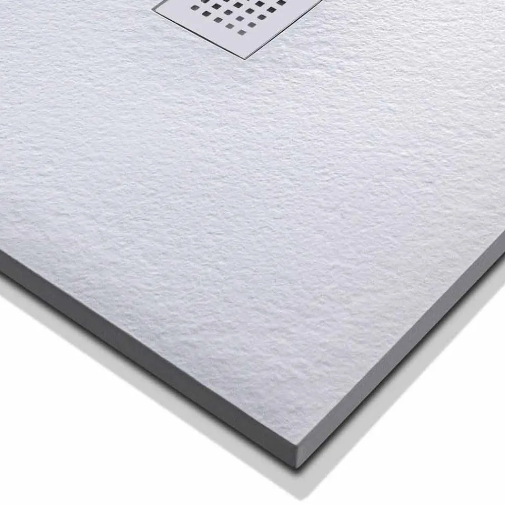 Viadurini Bathroom Quadratische Duschwannen-Quadratische Duschwanne 80x80 aus Harz mit modernem Stein-Effekt-Finish - Domio