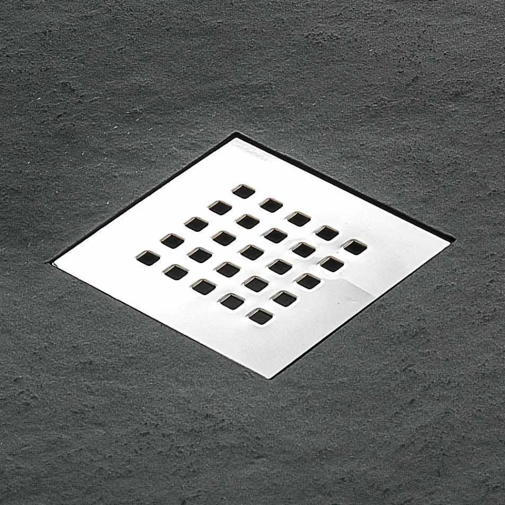 Viadurini Bathroom Quadratische Duschwannen-Quadratische Duschwanne 80x80 aus Harz mit modernem Stein-Effekt-Finish - Domio