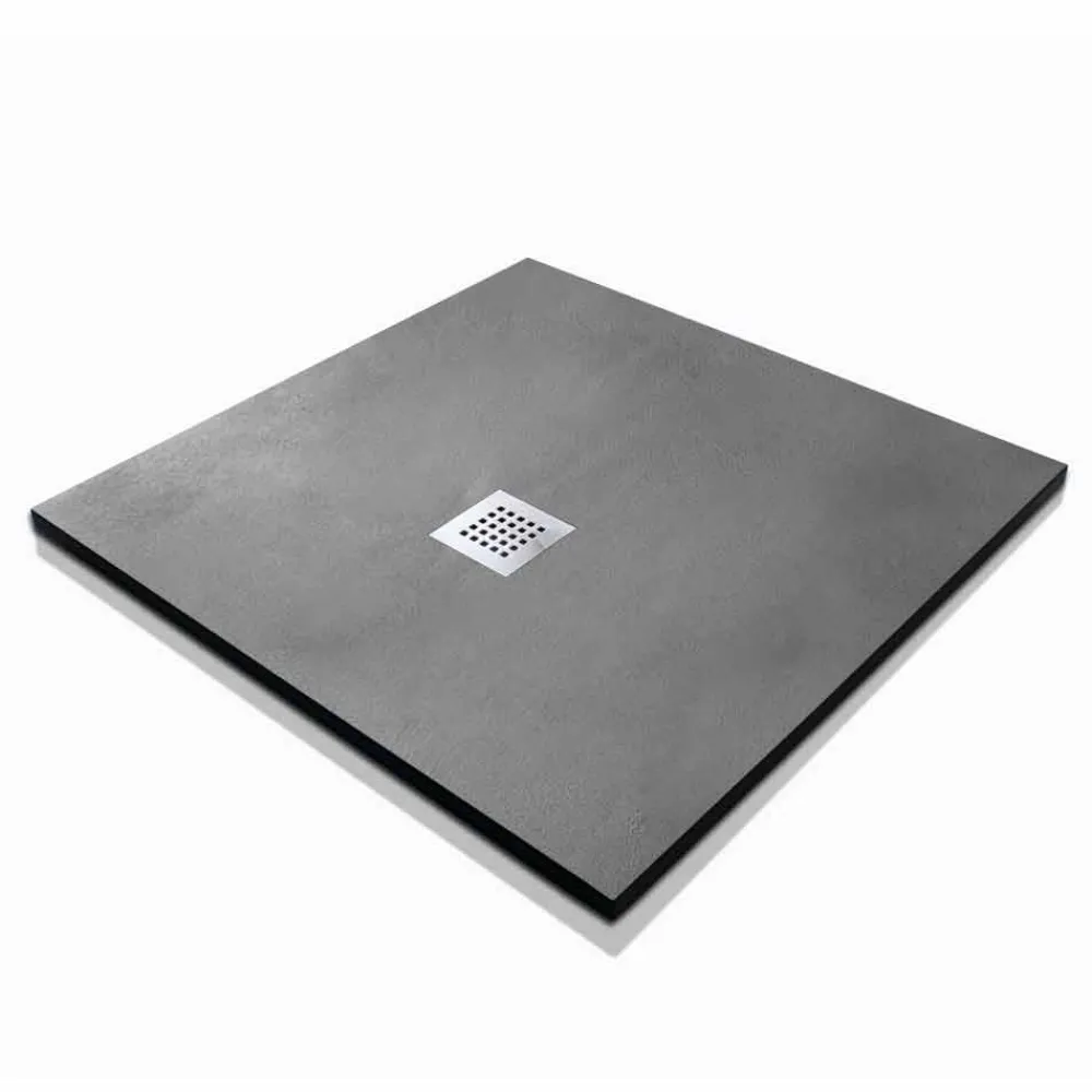 Viadurini Bathroom Quadratische Duschwannen-Quadratische Duschwanne 80x80 in modernem Design mit Harzbetoneffekt - Cupio