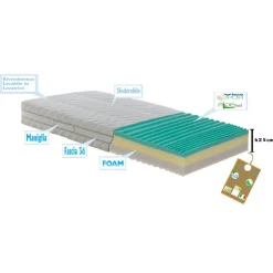 Viadurini Night Design Queen Size Matratze-Quadratische und halbe Matratze mit Taschenfedern und Bio Up Memory - Biomemory