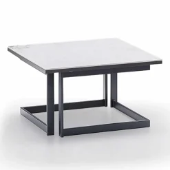 Viadurini Living Moderne Couchtische-Quadratischer Couchtisch in Gres mit Metallbasis Hergestellt in Italien - Albert