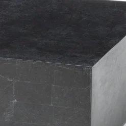 Viadurini Living Couchtische Aus Stein-Quadratischer Couchtisch aus schwarzem Fossilstein – Florida
