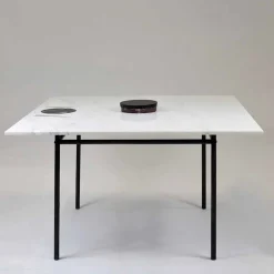 Viadurini Living Esstische-Quadratischer Esstisch mit Vase und Marmoreinlage 140 cm Luxury - Vesuvio