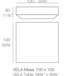 Vondom Garten Beistelltisch-Quadratischer Gartentisch Vela , modernes Design aus Polyethylen
