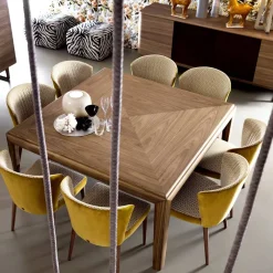 Grilli Esstische-Quadratischer moderner Massivholztisch York in Italien hergestellt